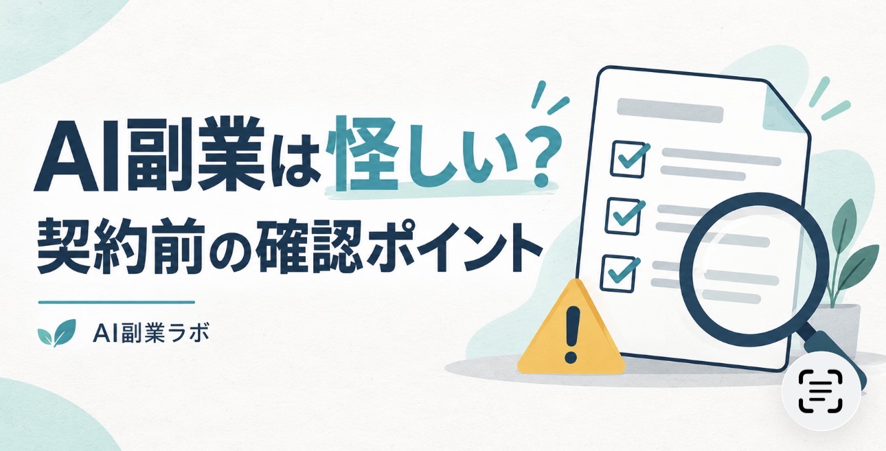 AI副業は怪しい？契約前の確認ポイント